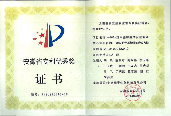 安徽省專利優秀獎